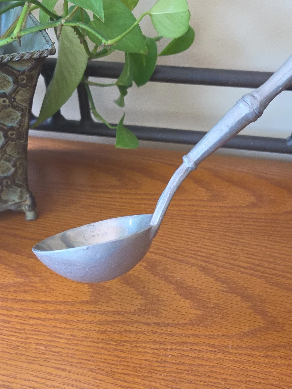 Vtg Large Pewter Serving Ladle - 11 1/2